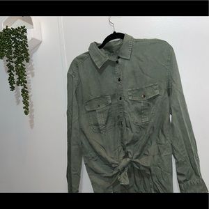 American eagle knot tie long sleeve button up